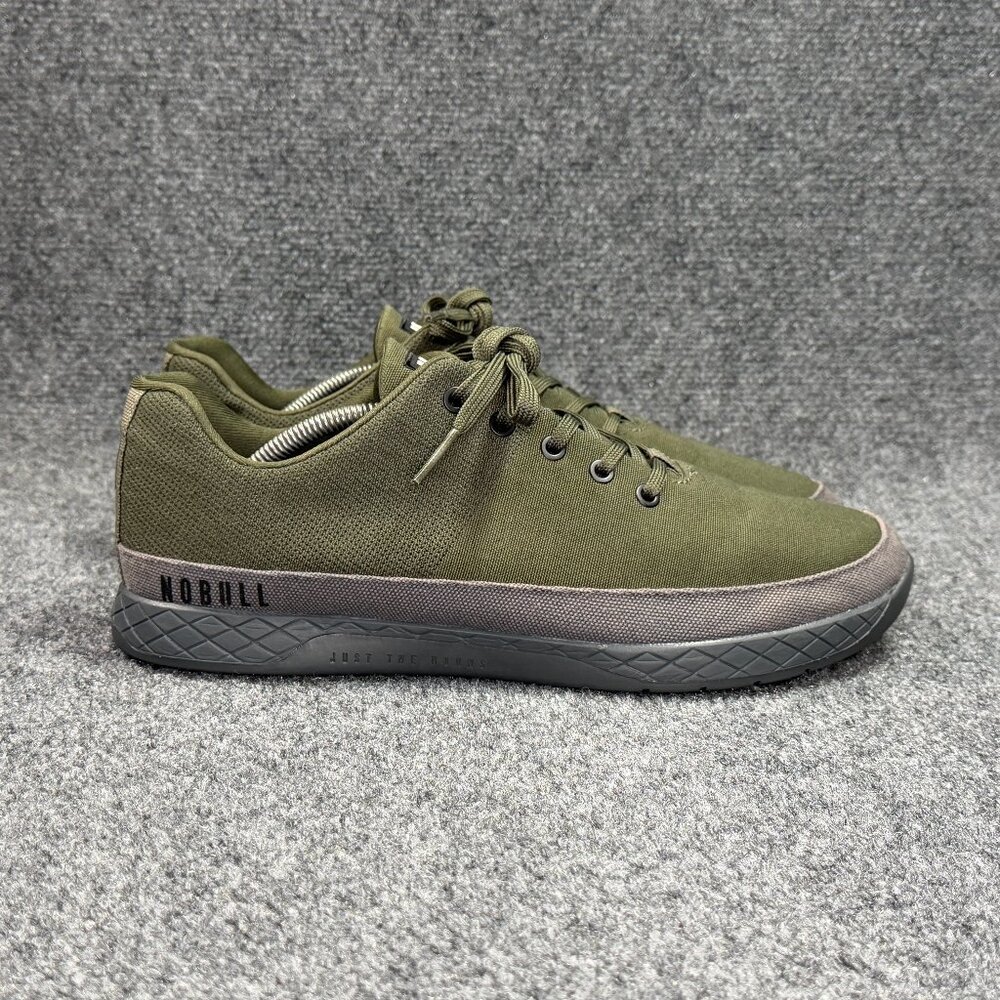 NOBULL Outwork Training Shoes Men's 12.5 OD Green Grey Canvas Athletic Crossfit